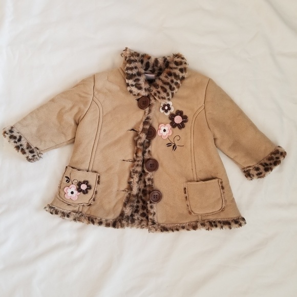 Camel Animal Print Coat - Picture 1 of 3